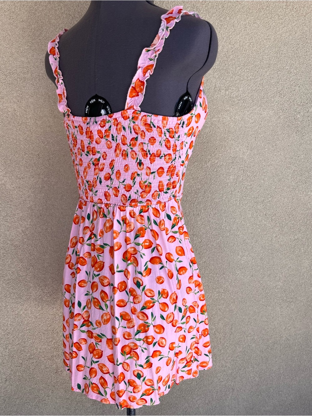 AUW Pink Button-Front Tank Top with Orange Fruit Print - Picture 3 of 11